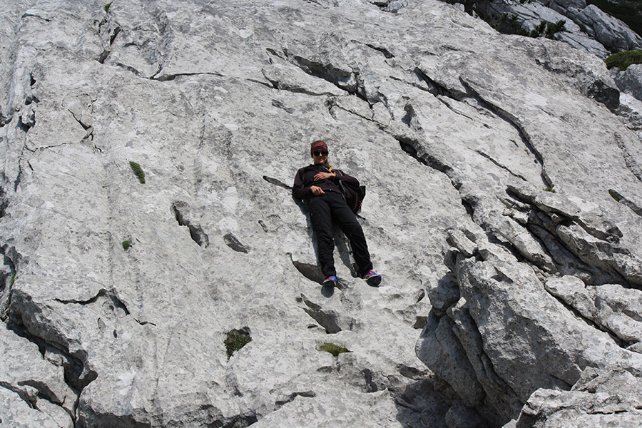 Tatiana sur les falaises de Paklenica