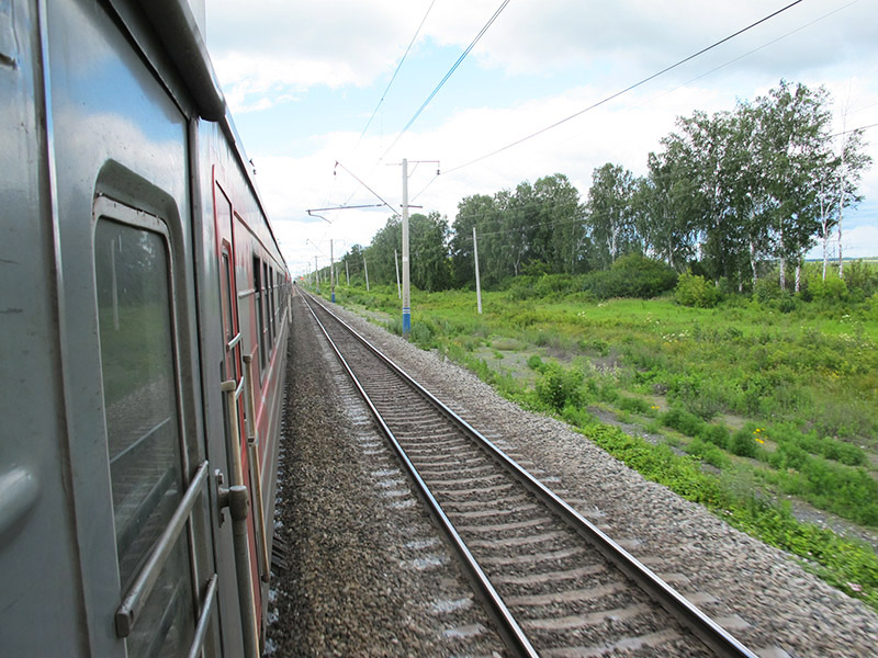 Vue des rails depuis le Transsibérien